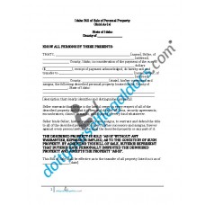 Bill of Sale of Personal Property - Idaho (No Warranty)